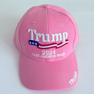 New Pink 2024 President Donald Trump Rally Hat Take America Back Baseball Cap